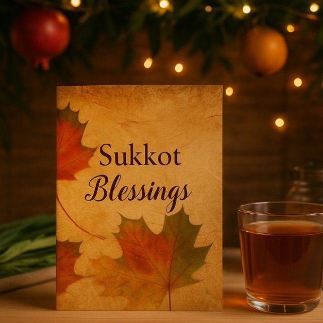 Sukkot Blessings Maple Leaves Cards (Creator Uploaded)