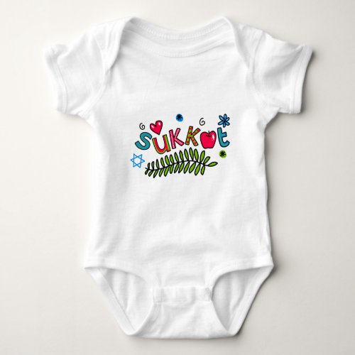 Sukkot Jewish Holiday Text Baby Bodysuit