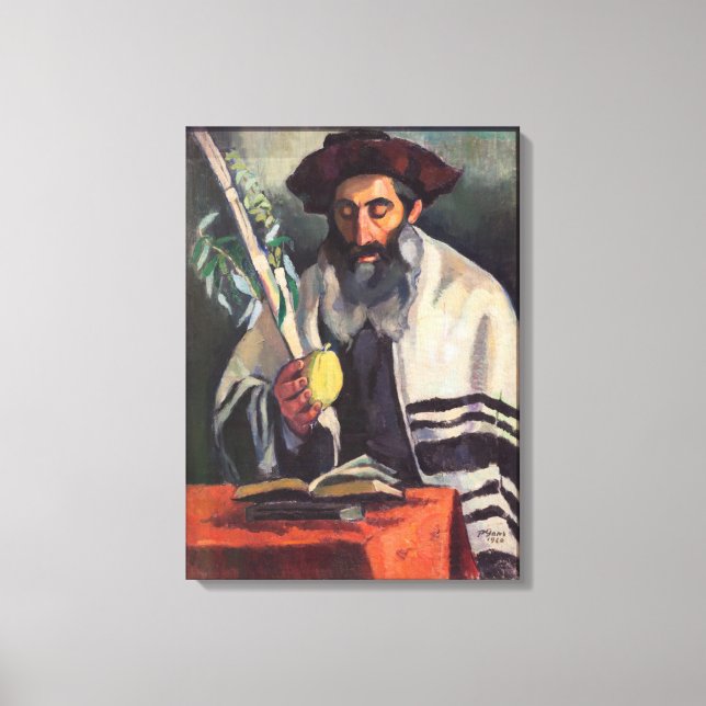 Sukkot - Painting by Paula Gans - Signed 1920 Canvas Print (Front)