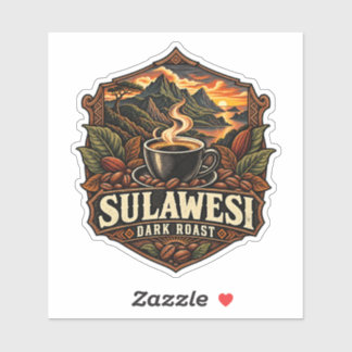 Sulawesi Dark Roast Vintage Indonesian Coffee Stic Sticker