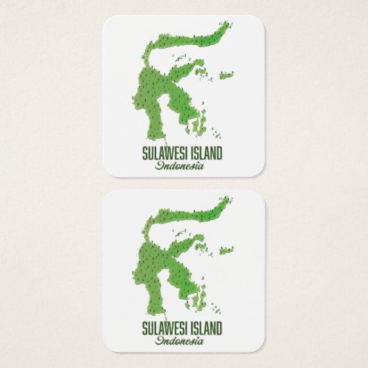 Sulawesi island Indonesia map (Front & Back)