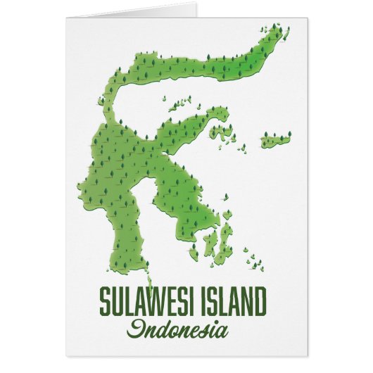 Sulawesi island Indonesia map Cards (Front)
