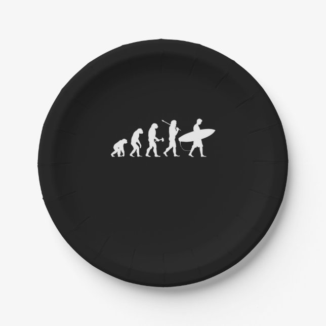 Sulfing Lover| Surfing Evolutionary Paper Plates (Front)