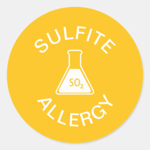 Sulfite Allergy Alert Classic Round Sticker