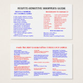 Sulfite-Free Shopper's Guide (Front & Back)