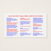 Sulfite-Free Shopper's Guide (Back)