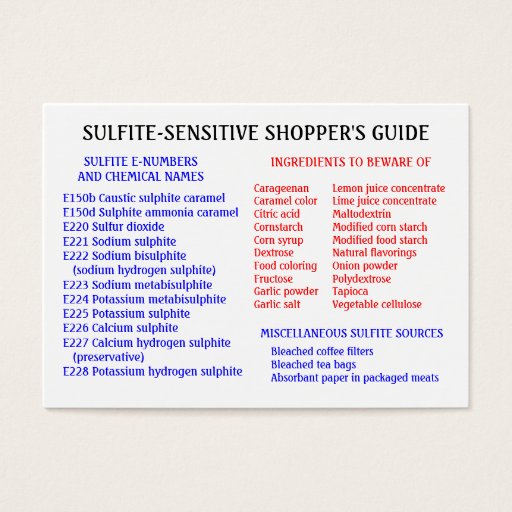 Customizable Sulfite-Free Shopper's Guide - Chubby Card Business Cards