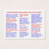 Sulfite-Free Shopper's Guide - Chubby Card (Back)