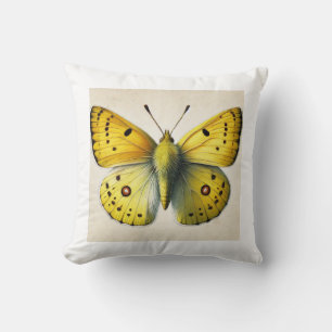Sulfur butterfly Colias 130924IREF208 - Watercolor Throw Pillow