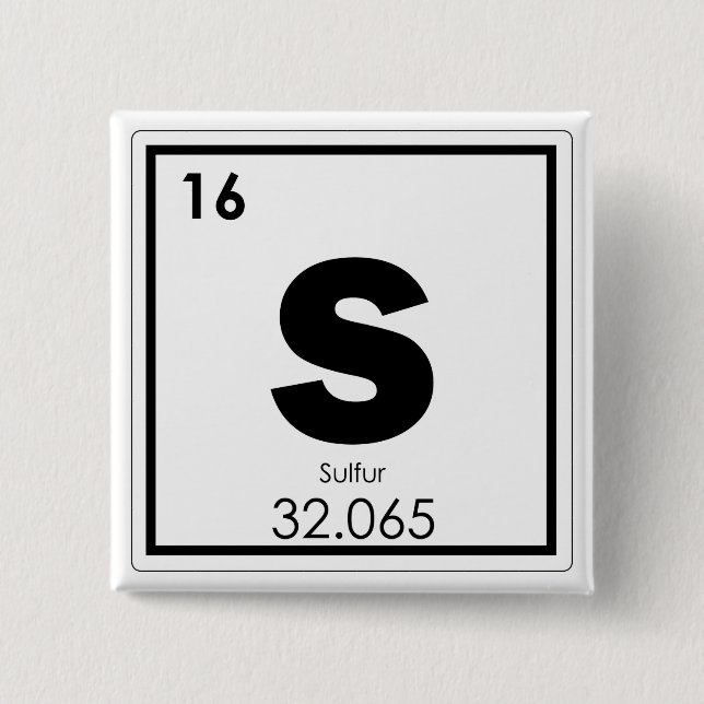 Sulfur chemical element symbol chemistry formula g button (Front)