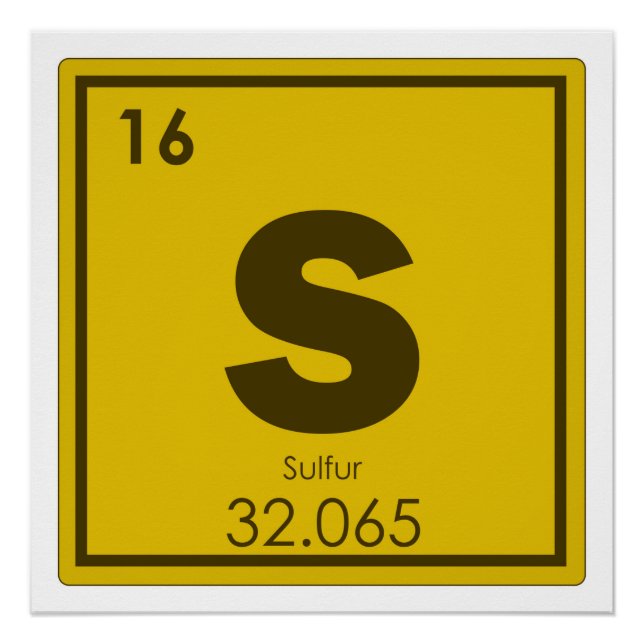 Sulfur chemical element symbol chemistry formula g poster (Front)