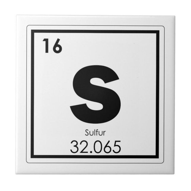 Sulfur chemical element symbol chemistry formula g tile (Front)