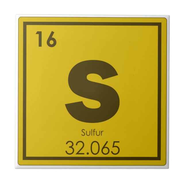 Sulfur chemical element symbol chemistry formula g tile (Front)