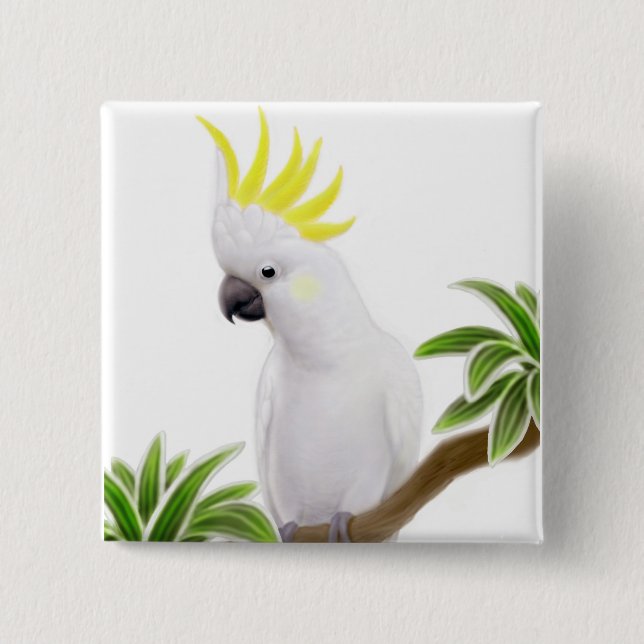 Sulfur Crested Cockatoo Pin (Front)