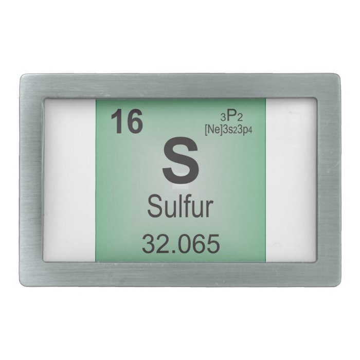 Sulfur Individual Element of the Periodic Table Rectangular Belt Buckles