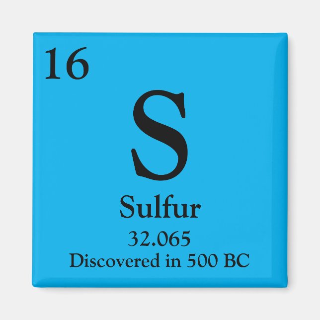 Sulfur Periodic Table Magnet (Front)