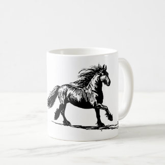 Sulk with pen drawing of frieze horse coffee mug