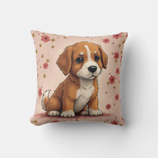 sullen puppy throw pillow