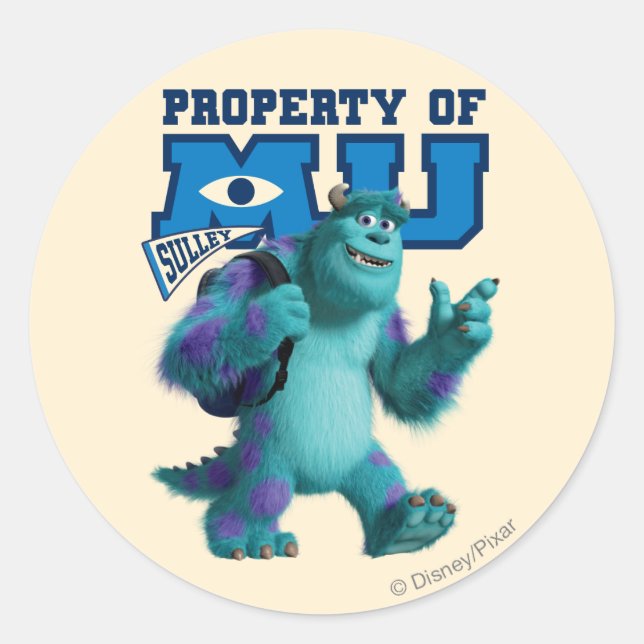 Sulley Property of MU Classic Round Sticker (Front)