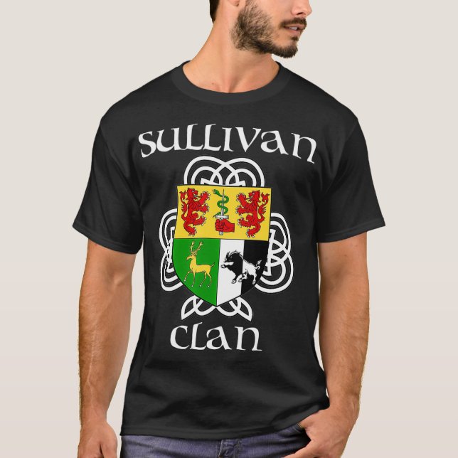 Sullivan Family Crest Coat of Arms T-Shirt (Front)