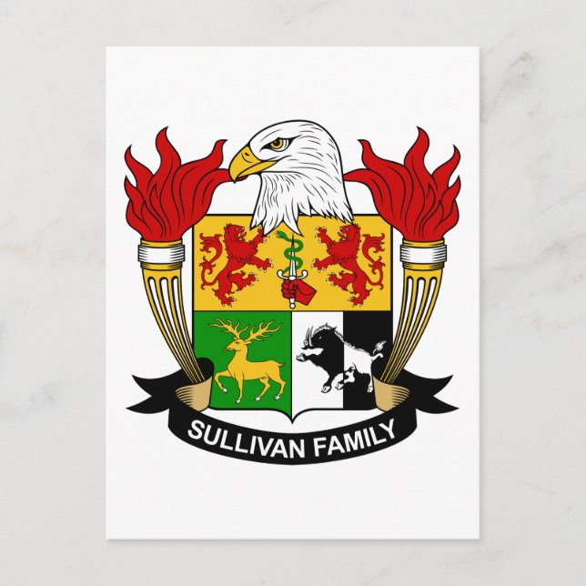 Sullivan Family Crest Postcard (Front)