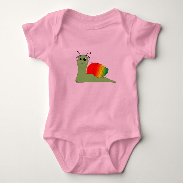 Sullivan la Snail loves music: Reggae Baby Bodysuit (Front)