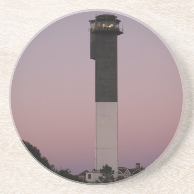 Sullivan's Island Lighthouse at Sunset Sandstone Coaster (Front)