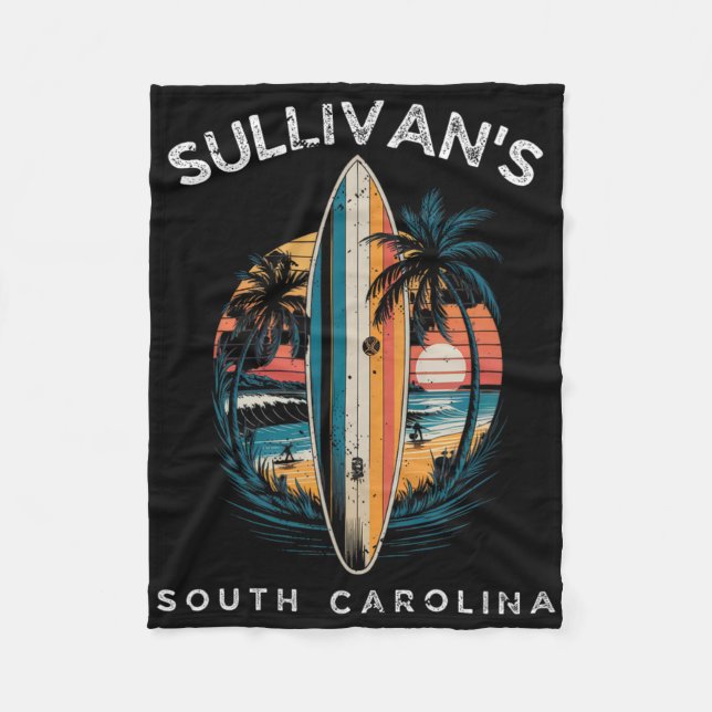 Sullivan's South Carolina Men Women Surfing  Fleece Blanket (Front)