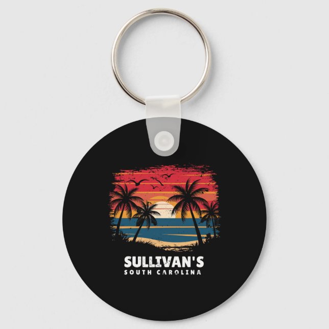 Sullivan's South Carolina Surfboarder Palm Tree So Keychain (Front)