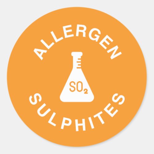 Sulphites Allergen Warning Classic Round Sticker