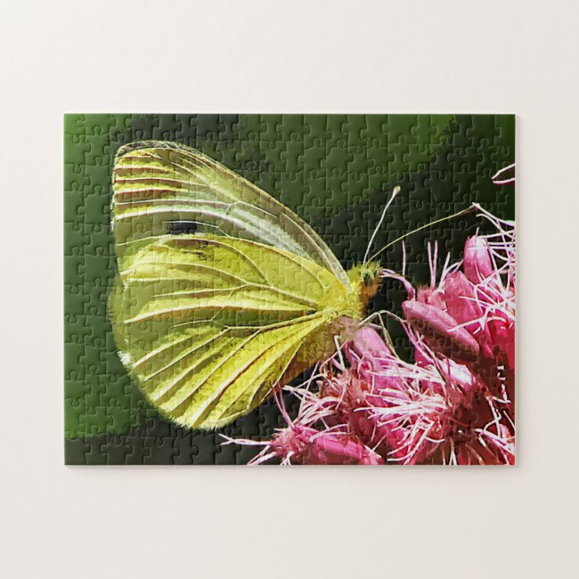 Sulphur Butterfly on Flowers Jigsaw Puzzle