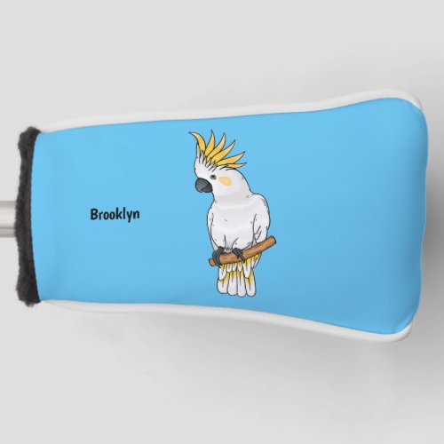 Sulphur_crested cockatoo bird cartoon illustration golf head cover