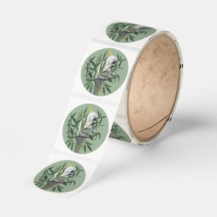 Sulphur-Crested Cockatoo in Tree Illustration Classic Round Sticker