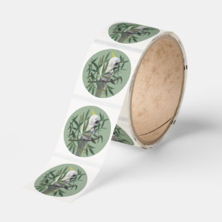 Sulphur-Crested Cockatoo in Tree Illustration Classic Round Sticker