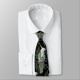 Sulphur-Crested Cockatoo in Tree Illustration Neck Tie