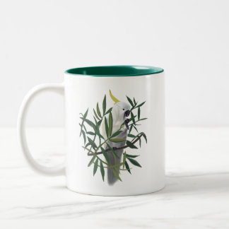 Sulphur-Crested Cockatoo in Tree Illustration Two-Tone Coffee Mug