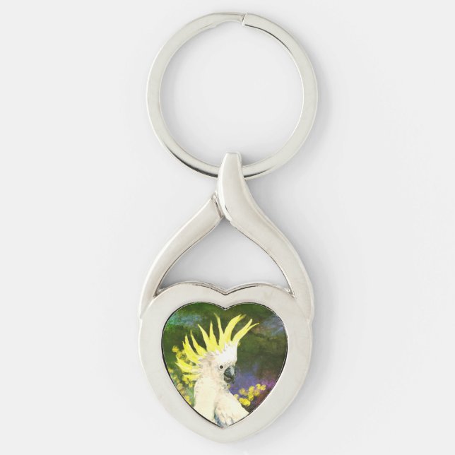Sulphur crested cockatoo Parrot  Keychain (Front)