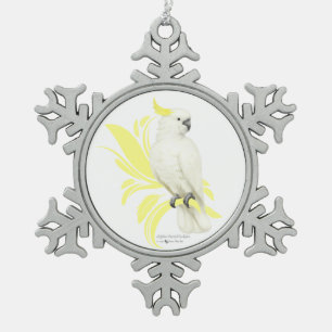 Sulphur Crested Cockatoo Snowflake Pewter Christmas Ornament