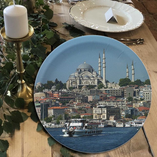  Sultan Ahmed & Istanbul panorama, Turkey / party Paper Plates (Creator Uploaded)