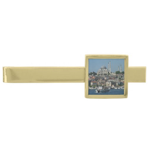 Sultan Ahmed  Istanbul panorama Turkey  travel Gold Finish Tie Bar