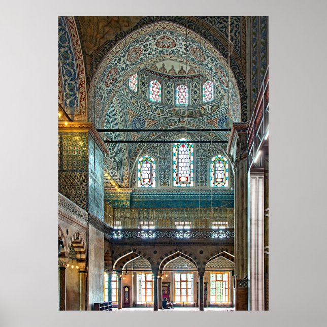 Sultan Ahmed Mosque. Interior design. Poster (Front)