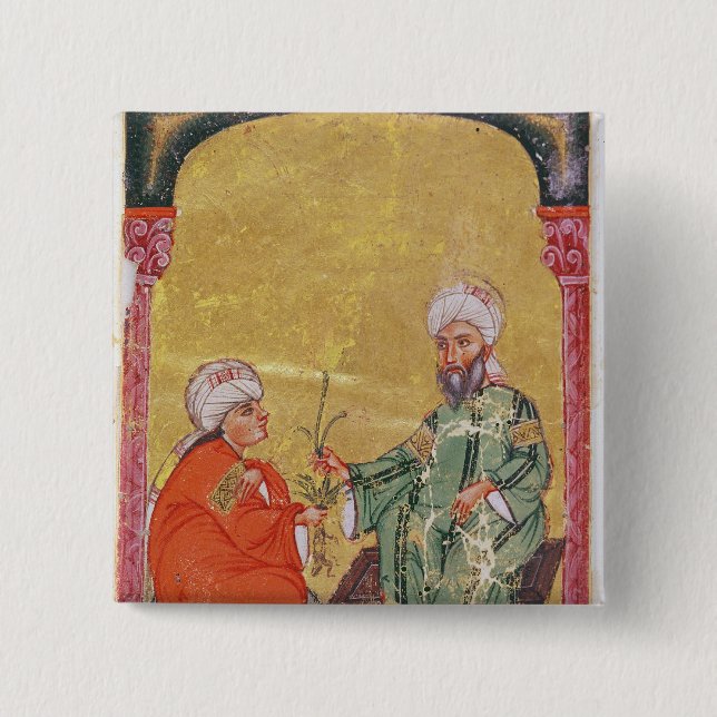 Sultan Ahmet III  with one of his disciples Button (Front)