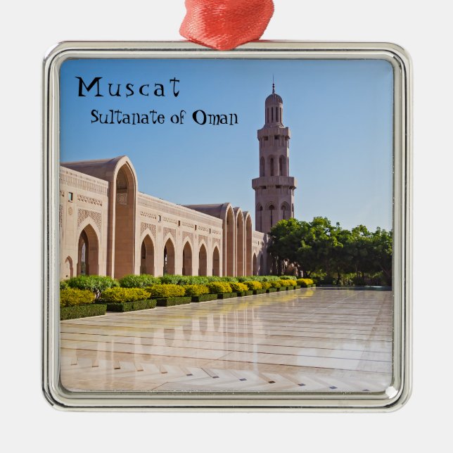Sultan Qaboos Grand Mosque in Muscat, Oman Metal Ornament (Front)