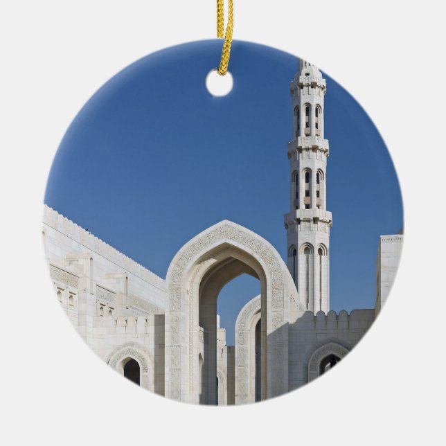 Sultan Qaboos Grand Mosque Muscat Sultanate Oman Ceramic Ornament (Front)