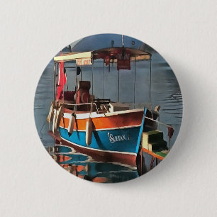 Sultan Taxi Boat Marmaris Nautical Art Button