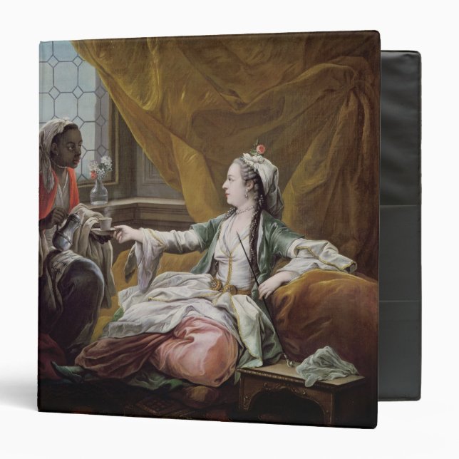Sultana being offered coffee by a servant 3 ring binder (Front/Inside)