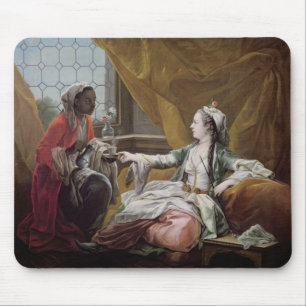 Sultana being offered coffee by a servant mouse pad