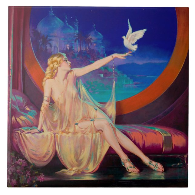 Sultana the Arabian Sultan's Concubine 1925 Ceramic Tile (Front)