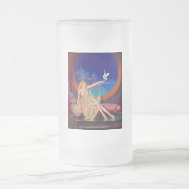 Sultana the Arabian Sultan's Concubine 1925 Frosted Glass Beer Mug (Center)