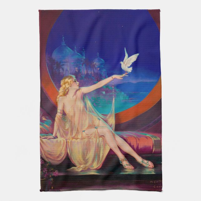 Sultana the Arabian Sultan's Concubine 1925 Kitchen Towel (Vertical)